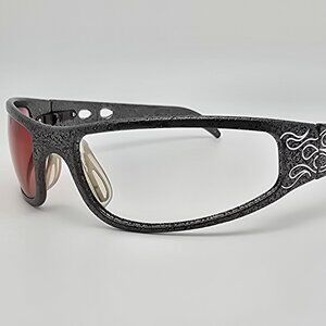 Icicles ACS Hammered Grey Flames Frame 1x HD Road Lens Motorcycle Sunglasses